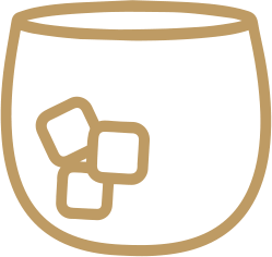 a glass with ice